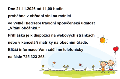Vítání občánků 2026