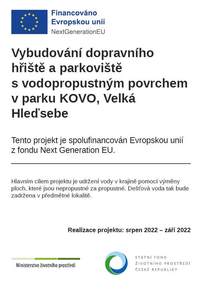 Vybudování dopravního hřiště a parkoviště s vodopropustným povrchem v parku KOVO, Velká Hleďsebe